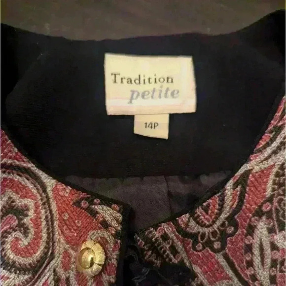 Burnt Orange Floral Cardigan Jacket  Button Detail - 14P excellent condition - Picture 3 of 4